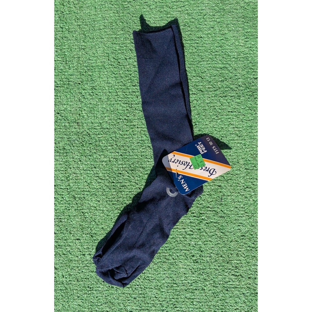Vintage Pro Feet 1970's USA Made Black Stretch Nylon Sz 10-13 Dress Socks NWT